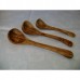 Set 3 mestoli in legno di ulivo per zuppa - Misure 27, 32 e 36 cm