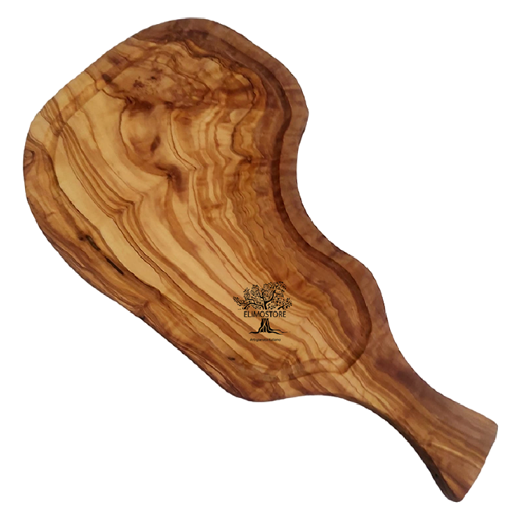 Tagliere in legno d'ulivo con manico 44 / 46 cm