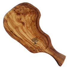 Tagliere in legno d'ulivo con manico, 44/46 cm